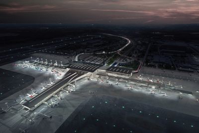 Når den nye terminalen, som peker mot nederste venstre hjørne i bildet, åpner i 2017 vil det være mer enn 400 nye kameraer på plass.
