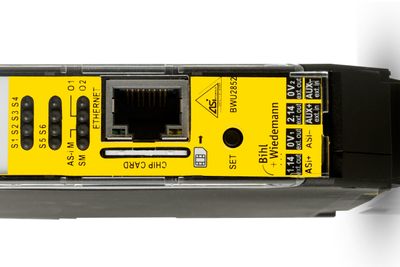 Sikkerhetsmonitor for AS-Interface (ASI) med Ethernet-grensesnitt som gir mulighet for utveksling av sikkerhetsinformasjon mellom inntil 31 nettverk.