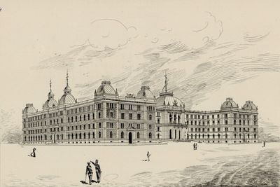 Forslag til utforming av regjeringskvartal i 1891.