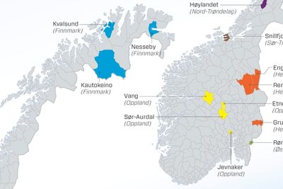 Disse 13 kommunene har ifølge Iris null prosent av Norges oljevirksomhet. 