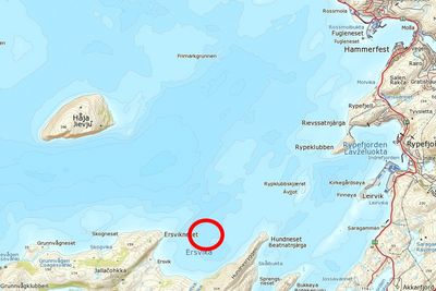 I dette området skal Goliat oppankres for å klargjøres før den skal slepes ut i Barentshavet. 
