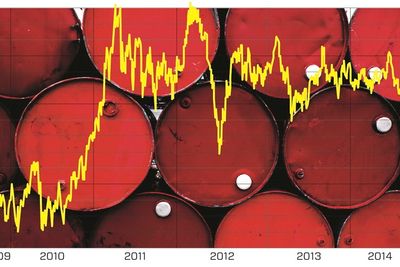  Nedover: I 2014 gikk oljeprisen rett ned. 