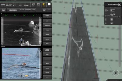 Ett av systemene - Securus - her i bruk under NOFOs olje-på-vann-øvelse. Systemet tar blant annet i bruk infrarøde kameraer for å identifisere hvor brorparten av oljen i et oljeutslipp befinner seg. 