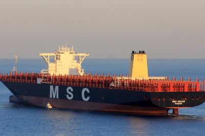 MSC Oscar på sjøprøver, januar 2015. 