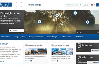 Skjermdump av nettsiden til Imtech Norge, som nå er eid av Triton.