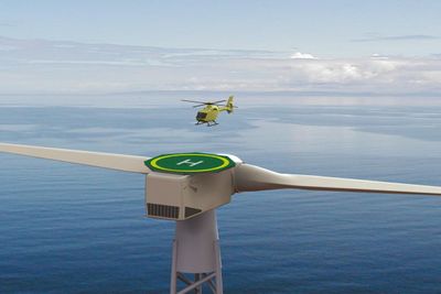 2-B Energy-turbinen er utstyrt med helikopterdekk for å kunne sikre rask tilgang til turbinen. 