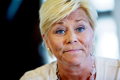 OSLO  20120626. FrP-leder, Siv Jensen, under sommerpressekonferansen til Frp i Stortinget tirsdag.Foto: Stian Lysberg Solum / NTB scanpix 