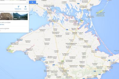 Krimhalvøya ifølge Google. Russland er uenig. 