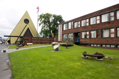 Maritimt museum til høyre,  Fram-museet i bakgrunnen.  