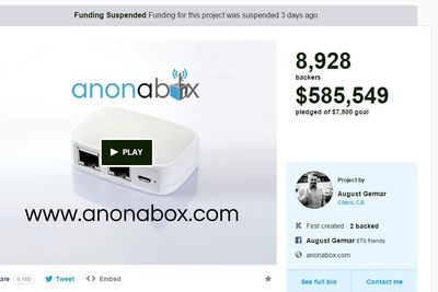 Kickstarter-prosjektet Anonabox var en stor crowdfunding-suksess, men ble stengt ned før de fikk cashet inn.