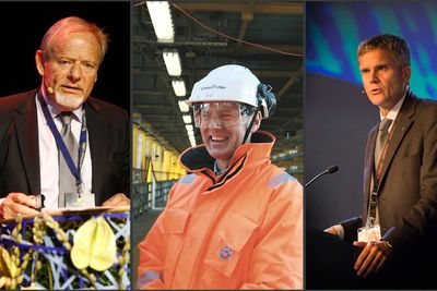 Disse lederne av norske operatørselskaper var på lønnstoppen i 2013. Torstein Sanness, norgessjef i Lundin (f.v.), Steinar Våge, toppsjef i ConocoPhillips Norge og Statoil-sjef Helge Lund. 