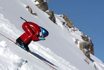 Her er Liss-Anne Pettersen på vei ned løypa i Vars. Bildet er tatt fra verdensmesterskapet i speedskiing denne uken.  