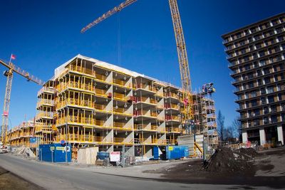 OSLO  20120312. Bygging av leiligheter pågår for fullt i Oslo. Her bygging i nærheten av Lille Tøyen/Hasle. Foto: Morten Holm /  SCANPIX 