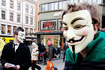 ANONYMOUS: Hackergruppen Anonymous har slått ut hjemmesidene til en rekke svenske samfunnsinstitusjoner. 