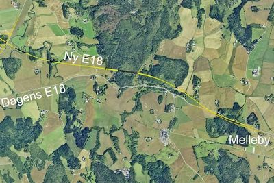 De som har lyst til å anlegge ny E 18 mellom Homstvedt og Melleby i Eidsberg kommune i Østfold, må gi anbud inne 16. januar. Ill.: Statens vegvesen