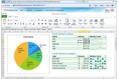 WEB APPS: Med Office Web Apps kan man jobbe hvor som helst. Officedokumenter kan åpnes, redigeres og deles gjennom en nettleser med Microsofts nettbaserte lagertjeneste Windows Live SkyDrive.