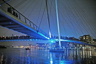 De to initiativtagerne til Norbridge arbeidet sammen i Scanbridge som blant annet hadde stålmontasjen på gangbrua Ypsilon i Drammen. Bildet er tatt under åpningen av brua i januar 2008.