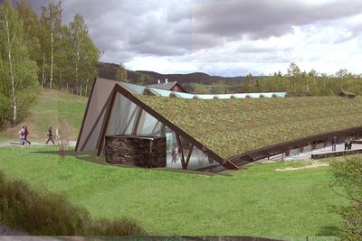 FÅR KRITIKK: Valdres folkemuseum kritiseres for å ha brukt regnskogtømmer i sitt nye utstillings- og velkomstbygg på Fagernes.