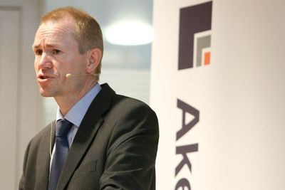 Finansdirektør Leif Borge presenterte et litt svakere resultat en analytikerne hadde ventet for Aker Solutions.