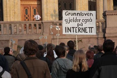 Demonstrasjon for et fritt internett.
