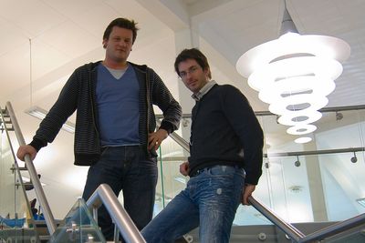 VERDENSMESTRE:
Borgar Ljosland, til høyre, og Edvard Sørgård leder ARMs avdeling for grafikkdesign som lager verdens høyeste grafikkytelse per watt.