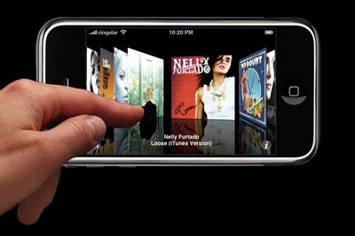 iPhone berøringsskjerm - sett fingeren på, dra elementer og flytt dem rundt.