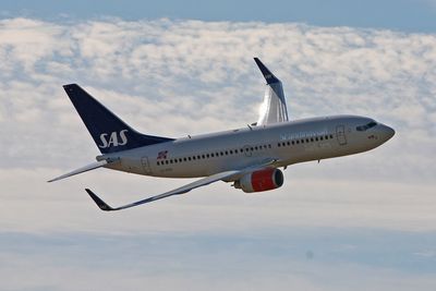 Ny Boeing 737 i SAS sine farger rett fra fabrikken.