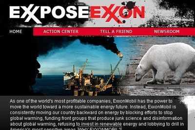 AKSJON: Exxpose Exxon er en aksjonsgruppe som på sine hjemmesider sier de jobber for å "aktivisere amerikanere i kampen mot ExxonMobil". UCS-rapporten er for dem et høydepunkt.