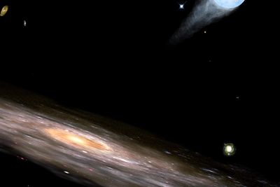 LITEN OG KRAFTIG: Små, svarte hull kan ha vel så mye kraft som Melkeveiens massive svarte hull. Kanskje er det de små som kaster fleste stjerner ut av galaksen.