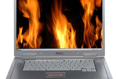 Brannfare: XPS M1710 var en av Dells bærbare modeller som måtte lide på grunn av Sonys batterier tidligere i høst.