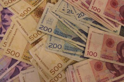 norske sedler 100-lapper, 200-lapper 500-lapper kroner verdier illustrasjonsfoto