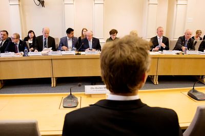  Tidligere olje- og energiminister Ola Borten Moe (Sp) under høringen om Mongstad i Stortingets kontroll- og konstitusjonskomité torsdag.