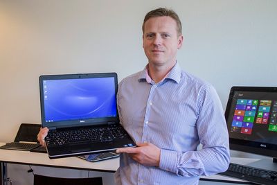 Supersikker: Den nye 7000-klassen i Latitude-serien vil i følge produktsjef for forretnings-PC-er i Dell, Ivar Follestad, være  den sikreste på markedet.  