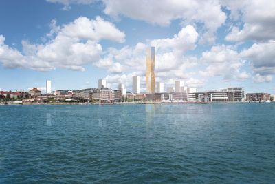 KAMP: Det blir ikke bare en kamp mellom arkitekter, men også en kamp mellom Stockholm og Göteborg: Hvilken by får det høyeste huset. Illustrasjonen viser hvordan det kan se ut i Göteborg.