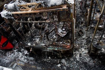 De fire hybridbussene ble totalskadet i brannen på Furubakken natt til mandag. 