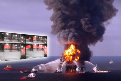 Macondo-ulykken i Mexicogolfen i 2010 førte til store ødeleggelser og flere tapte liv. Gasslekkasjen på Gudrun (innfelt) kunne gitt samme utfall, ifølge brannforsker Ragnar Wighus ved SP Fire Research. 