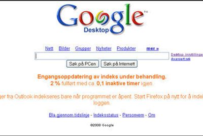 Google Desktop er tett integrert med Googles vanlige søketjeneste