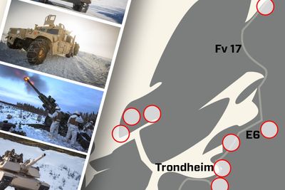 Humvee-er av ulikt slag, stridsvogner og artilleri er blant utstyret som USA har forhåndslagret i Trøndelag.