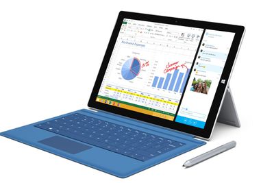 Flere rapporter hevder at Microsoft fikk kalde føtter og droppet Surface Mini. Bildet viser allerede lanserte Surface Pro 3 som med 12 tommers skjerm blir markedsført som en konkurrent til bærbare pc-er.