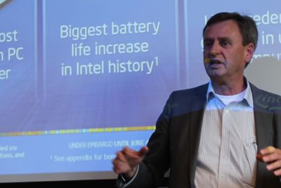 Jan Östling tar gjerne på seg å forklare Intels teknologi, her fra en nordisk presentasjon av fjerdegenerasjons Core-prosessor i juni i fjor.