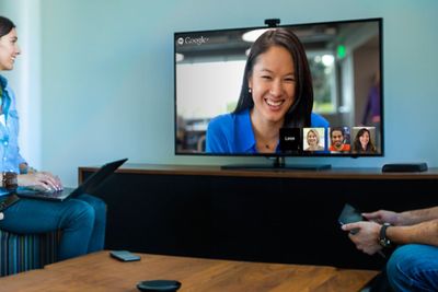 Webbaserte videokonferanser er allerede tilgjengelig. Illustrasjonen viser Google Hangouts, som ennå ikke greier seg med standard webteknologi alene. 