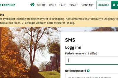 Skandiabankens kunder har det meste av dagen blitt møtt med en feilmelding. 