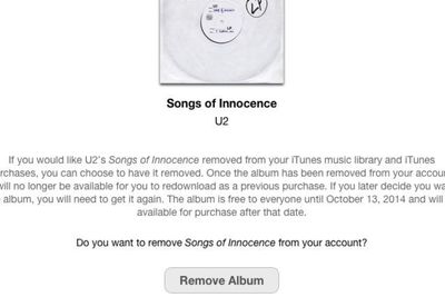 Det er nå veldig enkelt å slette Songs of Innocence fra iTunes.