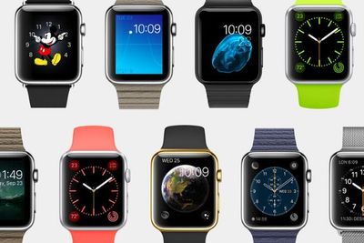 Slik ser Apple Watch ut, den vil finnes i to skjermstørrelser og tre varianter, pluss at man vil kunne tilpasse den med en lang rekke remmer.