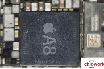 A8-brikken i iPhone 6, stort sett produsert av TSMC.