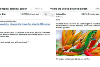 E-postmeldinger i Gmail vil heretter automatisk vise bilder som er lenket inn i meldingsteksten, slik at brukerne slipper å måtte be om at dette skal gjøres. Men av sikkerhetsårsaker vil bildene lastes direkte ned fra den opprinnelige serveren.