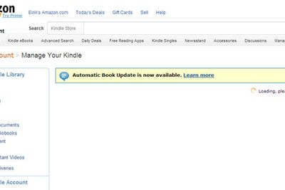 Manage Your Kindle: Loading, please wait. Tjenesten er nede på andre døgnet.