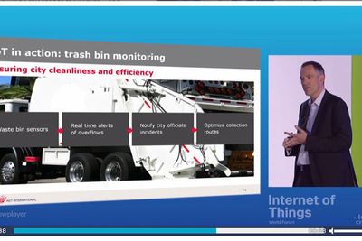 Det sveitsiske selskapet AGT utvider «The Internet of things» til søppelkasser, der man får en mer effektiv håndtering av søppel ved at søppelkassene rapporterer om hvor fulle de er.