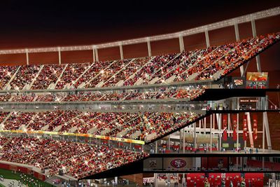 Konseptbilde av nye Santa Clara Stadium med plass til 68.500 elleville publikum. Alle skal kunne surfe raskt samtidig.