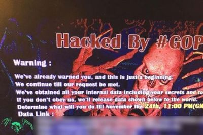 Denne meldingen dukket opp på skjermene til ansatte i Sony Pictures i går. Lenker til fem alternative URL-er for nedlasting av presumtivt samme ZIP-fil er sensurert vekk.